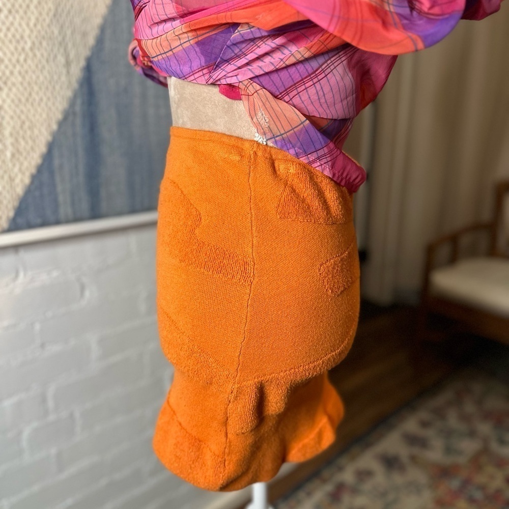 Le Lis Orange Terry Cloth Bodycon Mini Skirt - Picture 5 of 7